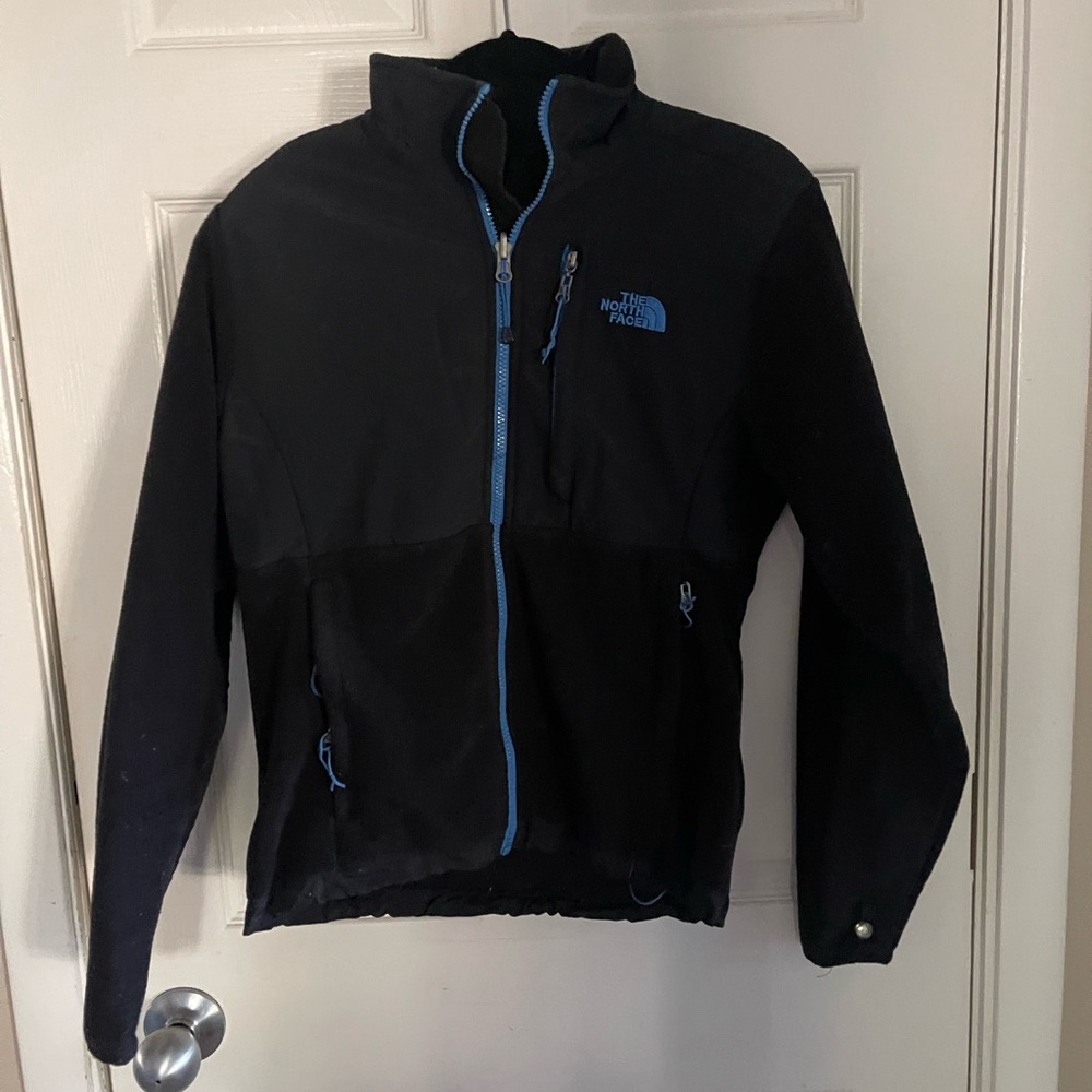 The North Face Black Fleece Jacket with Blue Trim-women’s size M